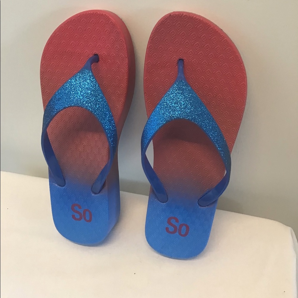 Sandals Glitter Ombré Thong Wedge NWT Sz 7/8 M